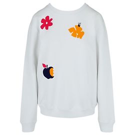 Off White Off-White Damen-Pullover mit Blumendruck Weiß