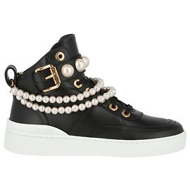 Sneakers alte in pelle Moschino Nero