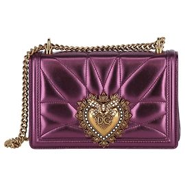 Dolce & Gabbana Bolsa de ombro de couro Devotion média Rosa