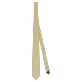 Salvatore Ferragamo-Earth-Print Silk Necktie-Yellow