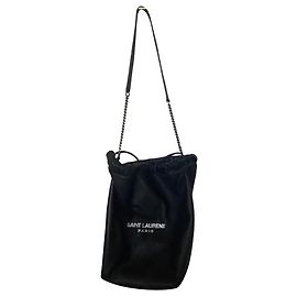 Borsa a secchiello Teddy Saint Laurent in pelle Nero