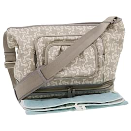 Céline-CELINE Salky Pattern Shoulder Bag Ai Tominaga PVC Leather Gray Auth ac919-Grey