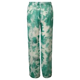 Alanui-Tie-Dye Silk Pants-Green