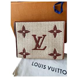 Louis Vuitton-Bolsa de toalete Louis Vuitton 26  Monograma de ráfia-Bege