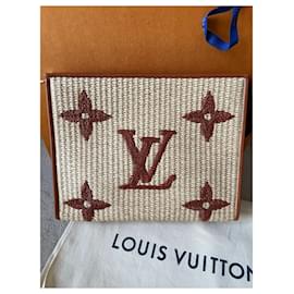 Louis Vuitton-Louis Vuitton toilet pouch 26  Raffia monogram-Beige