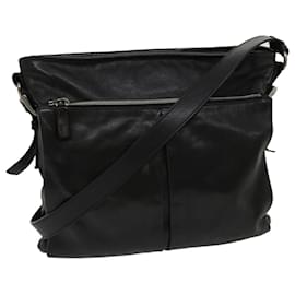 Prada-PRADA Shoulder Bag Leather Black VA0802 auth 30998-Black