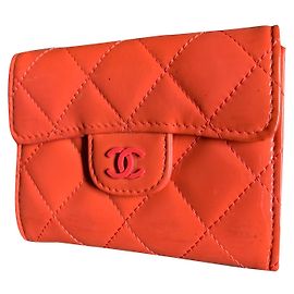 Chanel tarjetero Classique atemporal Naranja