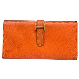 Hermès Bearn Wallet Orange Leather Orange