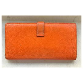 Hermès-Portefeuille Bearn-Orange