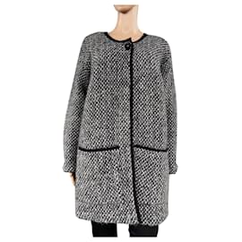 Gestuz Elvida Jacke Wolle schwarz weiß grau Schwarz Weiß Grau