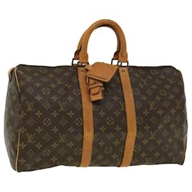Louis Vuitton-Louis Vuitton Monograma Keepall 45 Boston Bag M41428 Autenticação de LV 31047-Outro