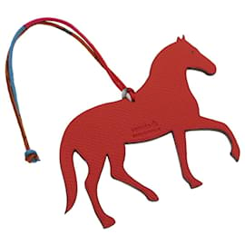 Hermès-HERMES petit ache cheval Bag Charm type cheval Epsom Rouge Noir Auth 30991A-Noir,Rouge