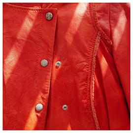 Hugo Boss-Hugo Boss orange leather jacket-Orange