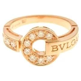Bulgari-*BVLGARI Bulgari Bulgari Bulgari ring K18 pink gold diamond 5.0g No. 9 2120000207129-Gold hardware