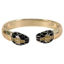 Bulgari-*Bvlgari BVLGARI Serpenti Forever Leather Bracelet Karung Gold Black Snake Snake Ladies-Black,Gold hardware