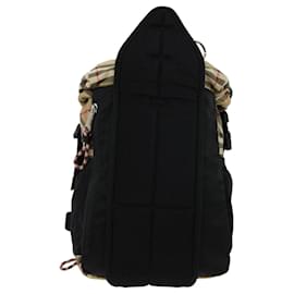 Burberry-BURBERRY Nova Check Backpack Beige Black Auth 30903a-Black,Beige