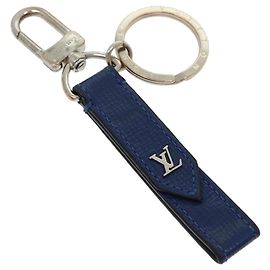 LOUIS VUITTON Porte Cles Dragonne Key Holder Blue M61710 LV Auth 31012 Blue