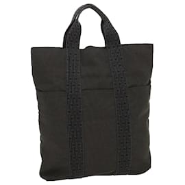 Hermès-HERMES Her Line Cabas Tote Bag Polyamide Canvas Gray Auth cl117-Grey