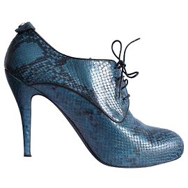 Longchamp Botas de amarrar Preto Azul Impressão em python