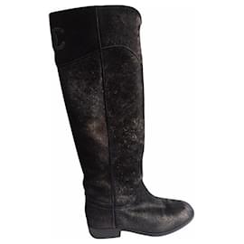 Chanel-Chanel Pony Hair  riding boots-Brown