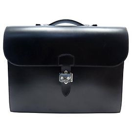 Hermès HERMES BAG DEPECHES BAG 2 BRIEFCASE BLACK LEATHER BRIEFCASE BELLOWS Black