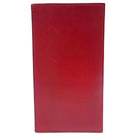Hermès-HERMES LONG WALLET IN RED LEATHER CARD HOLDER RED LEATHER WALLET-Red