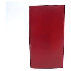 Hermès-HERMES LONG WALLET IN RED LEATHER CARD HOLDER RED LEATHER WALLET-Red