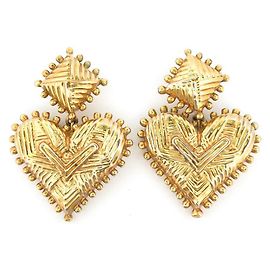 ORECCHINI A CUORE CHRISTIAN LACROIX VINTAGE IN METALLO ORO D'oro