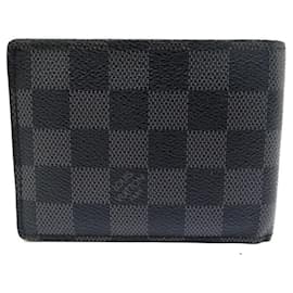 Louis Vuitton-LOUIS VUITTON WALLET DAMIER GRAPHITE CANVAS N63261 WALLET CARD HOLDER-Black