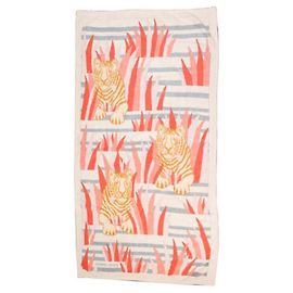 Hermès NEW HERMES upperRS TELO MARE IN THE HERBS TELO DA BAGNO IN COTONE Bianco
