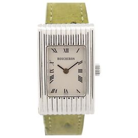 RELÓGIO BOUCHERON AÇO REFLEXO 29 MM AÇO QUARTZO + 2 CINTAS DE RELÓGIO DE COURO Prata
