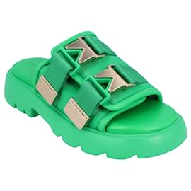 Bottega Veneta-Bottega Veneta Women Flash Sandals em pele de cordeiro verde-Verde
