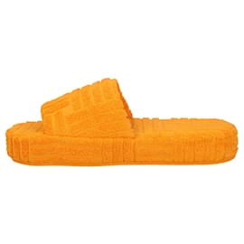 Bottega Veneta-Bottega Veneta Women Resort Sponge Slides in orange cotton-Orange