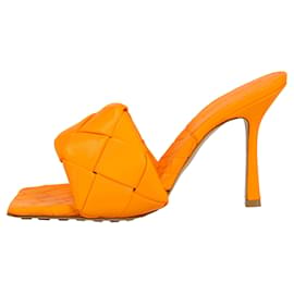 Bottega Veneta-Bottega Veneta Women Lido Padded Pantolette aus orangefarbenem Lammleder-Orange
