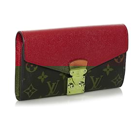 Louis Vuitton-Louis Vuitton Brown Monogram Pallas Wallet-Brown,Red