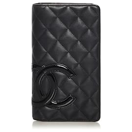 Chanel-Chanel Black Cambon Ligne Lambskin Leather Wallet-Black