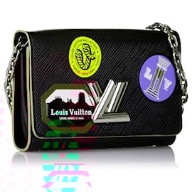 Louis Vuitton-Louis Vuitton Black World Tour Epi Twist Chain Wallet-Black,Multiple colors