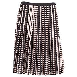 Falda plisada estampada en seda negra y rosa de Tory Burch Otro