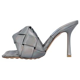 Bottega Veneta-Bottega Veneta Women Lido Padded Mule in silver Lambskin-Silvery,Metallic