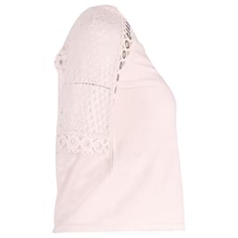 Maje-Maje Eyelet Lace with Gromet Top in White Cotton-White