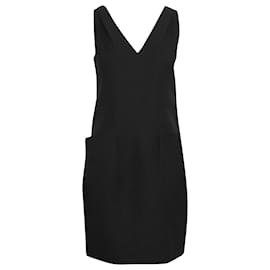 Prada-Prada Sleeveless Sheath Dress with Pockets in Black Cotton -Black