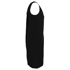 Prada-Prada Ärmelloses Etuikleid mit Taschen aus schwarzer Baumwolle-Schwarz