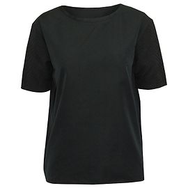 Lanvin Textured Short Sleeve Crew Neck T-shirt in Navy Blue Polyester  Navy blue