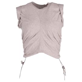 T By Alexander Wang-T by Alexander Wang Ruched Side Detail Top in Grey Cotton -Grey