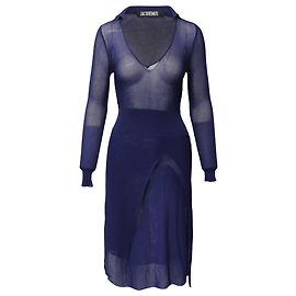 Jacquemus Notte Kleid aus blauer Viskose Blau