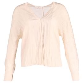 Vince-Vince Crinkled Effect Blouse in Cream Polyester -White,Cream