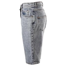 Balmain-Shorts Biker Balmain em jeans de algodão azul claro-Azul,Azul claro