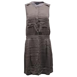 Theory-Theory Sleeveless Mini Dress in Grey Polyester-Grey