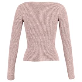 Balenciaga-Balenciaga blusa decote coração tricotada em lã bege-Bege