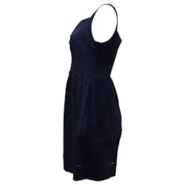 Diane Von Furstenberg-Mini robe sans manches Diane Von Furstenberg en jersey bleu marine-Bleu Marine